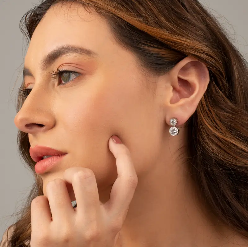 Aretes Doble Zirconia