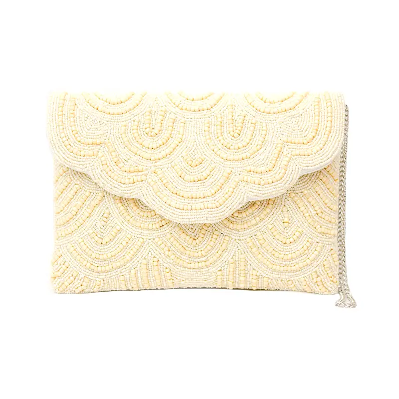 Clutch Mostacillas Beige