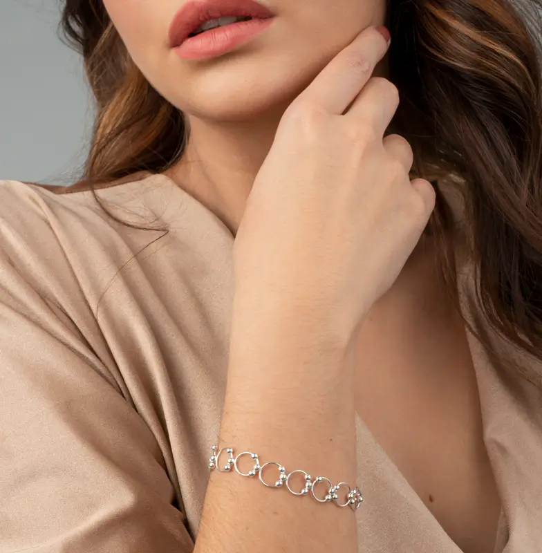 Pulsera Argollas Plata